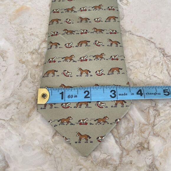 Authentic HERMES Paris Equestrian Rocking Horse 100% Silk Tie - Picture 8 of 8